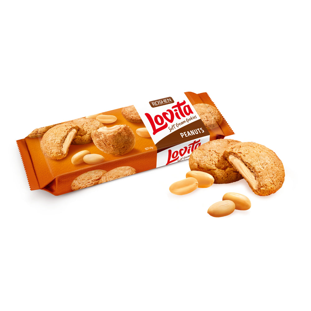 Lovita Soft Cream Cookies Peanut Biscuit With Peanut Filling 127G