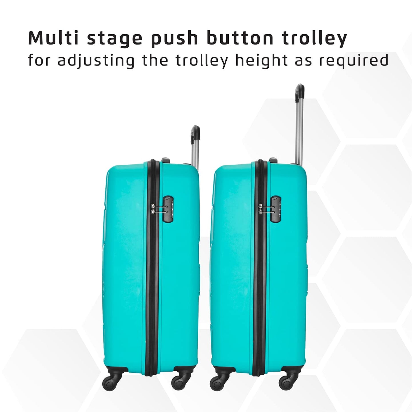 Safari Pentagon Set of 3 Cyan Trolley Bags with 360° Wheels
