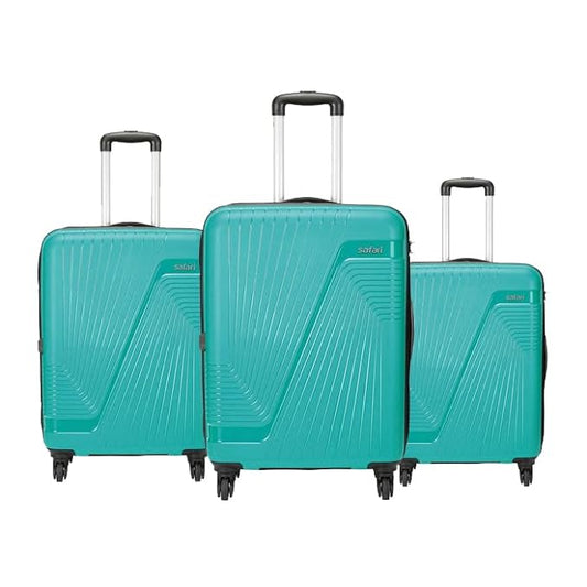 Safari Zion Set of 3 Teal Green Trolley Bags with 360° Wheels