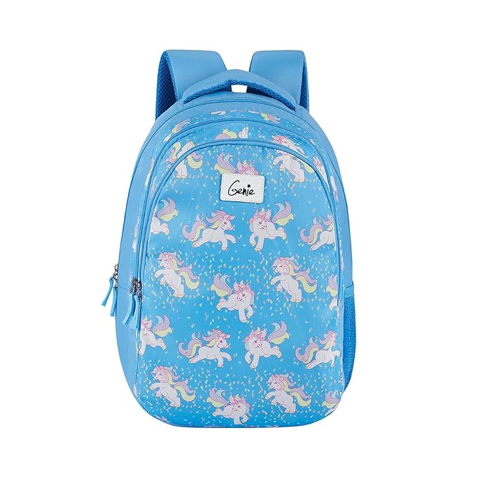 Genie By Safari Unicorn 27L Blue Juniors Backpack With Easy Access Pockets