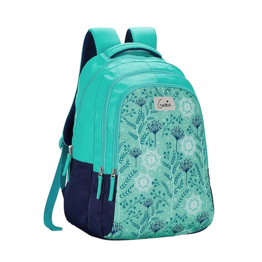 Genie By Safari Snowflake 36L Teal & Blue School Backpack (19 inch, Water resistant)