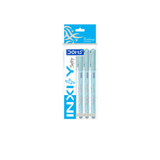 Doms Inxify Softy Ball Pens - 5 Pcs Pouch - BLUE