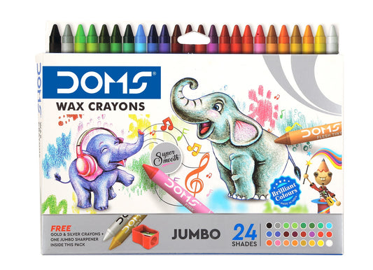 Doms Jumbo Wax Crayons - 24 Shades