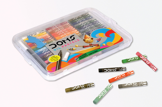 Doms Oil Pastels Plastic Box  - 50 Shades