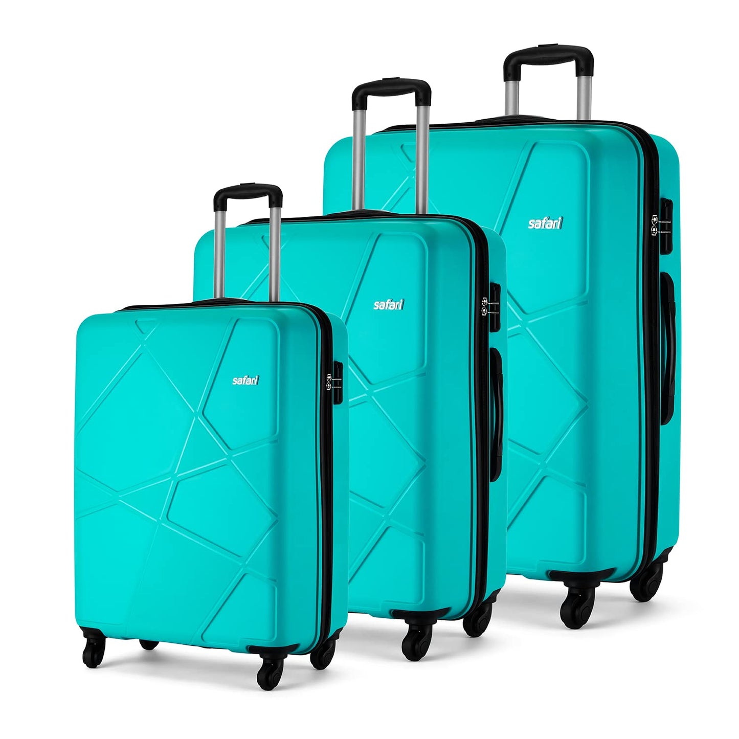 Safari Pentagon Cyan Trolley Bags with 360° Wheels