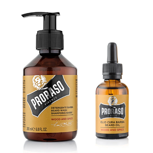 Proraso Beard Care Duo Box for Full or Long Beards: Wood & Spice