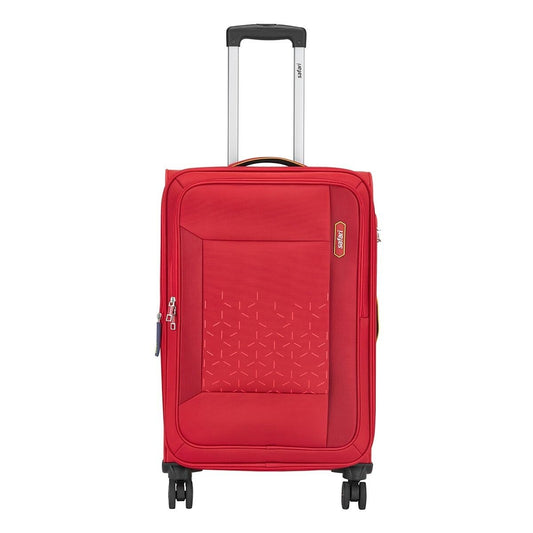 Safari Crystal Red Trolley Bag with Dual Wheels