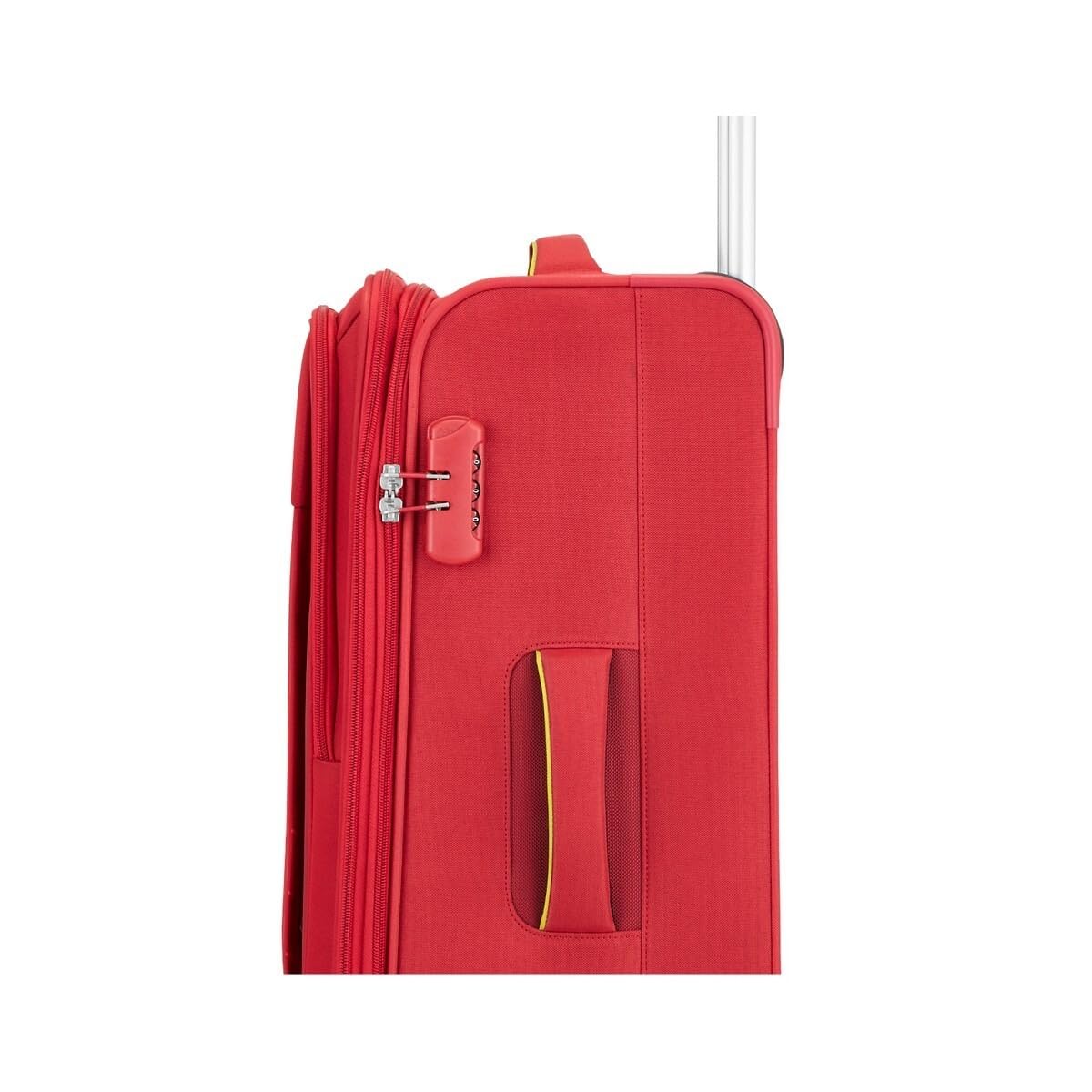 Safari Crystal Red Trolley Bag with Dual Wheels