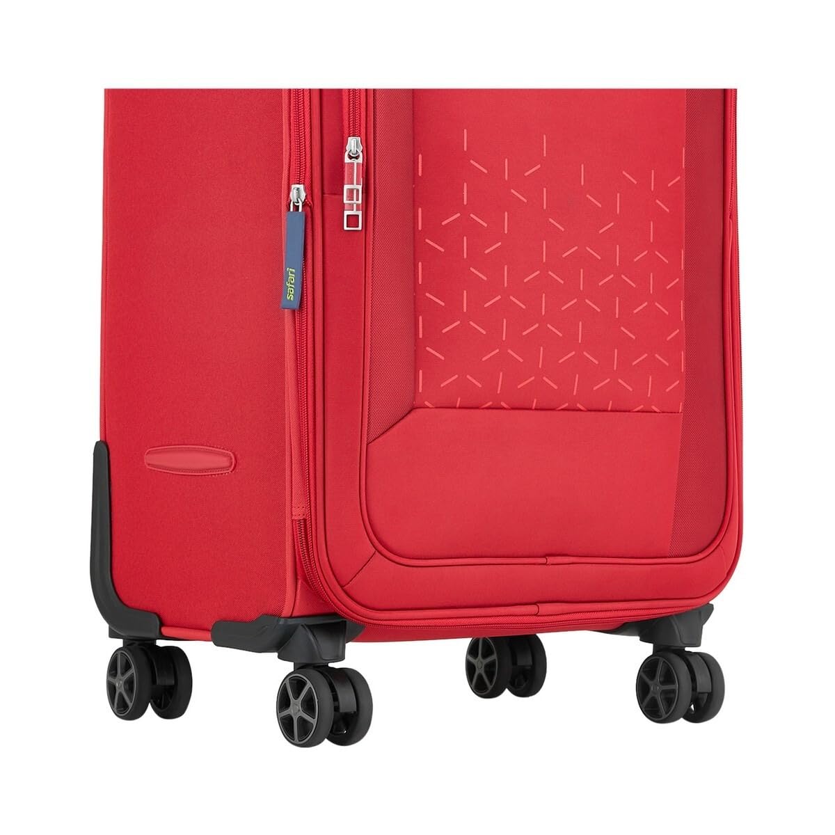 Safari Crystal Red Trolley Bag with Dual Wheels