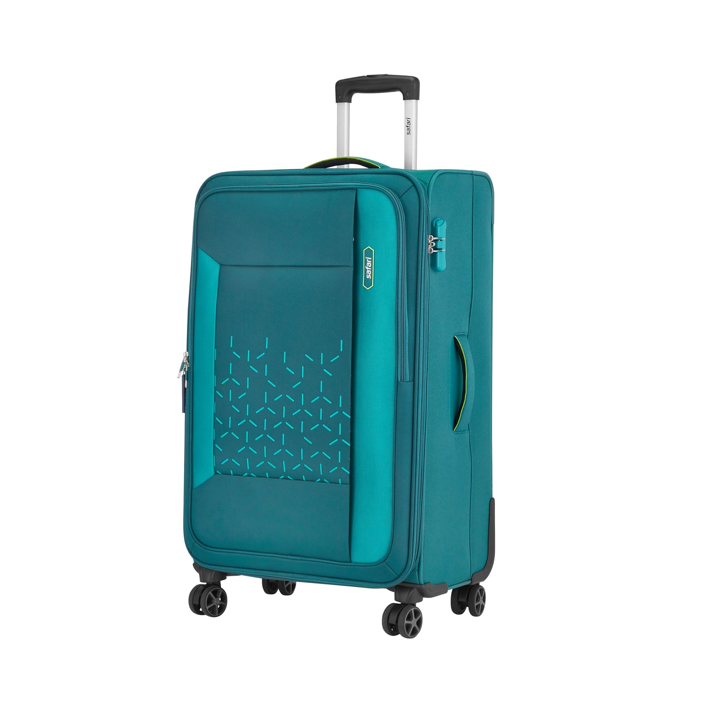 Safari Crystal Teal Trolley Bag with Dual Wheels
