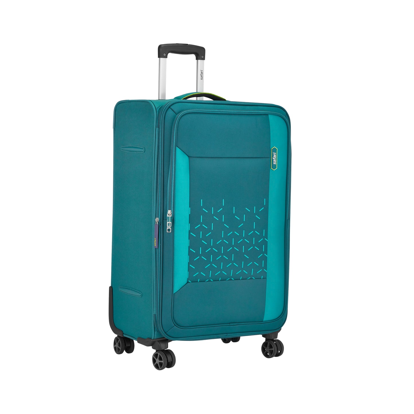 Safari Crystal Teal Trolley Bag with Dual Wheels