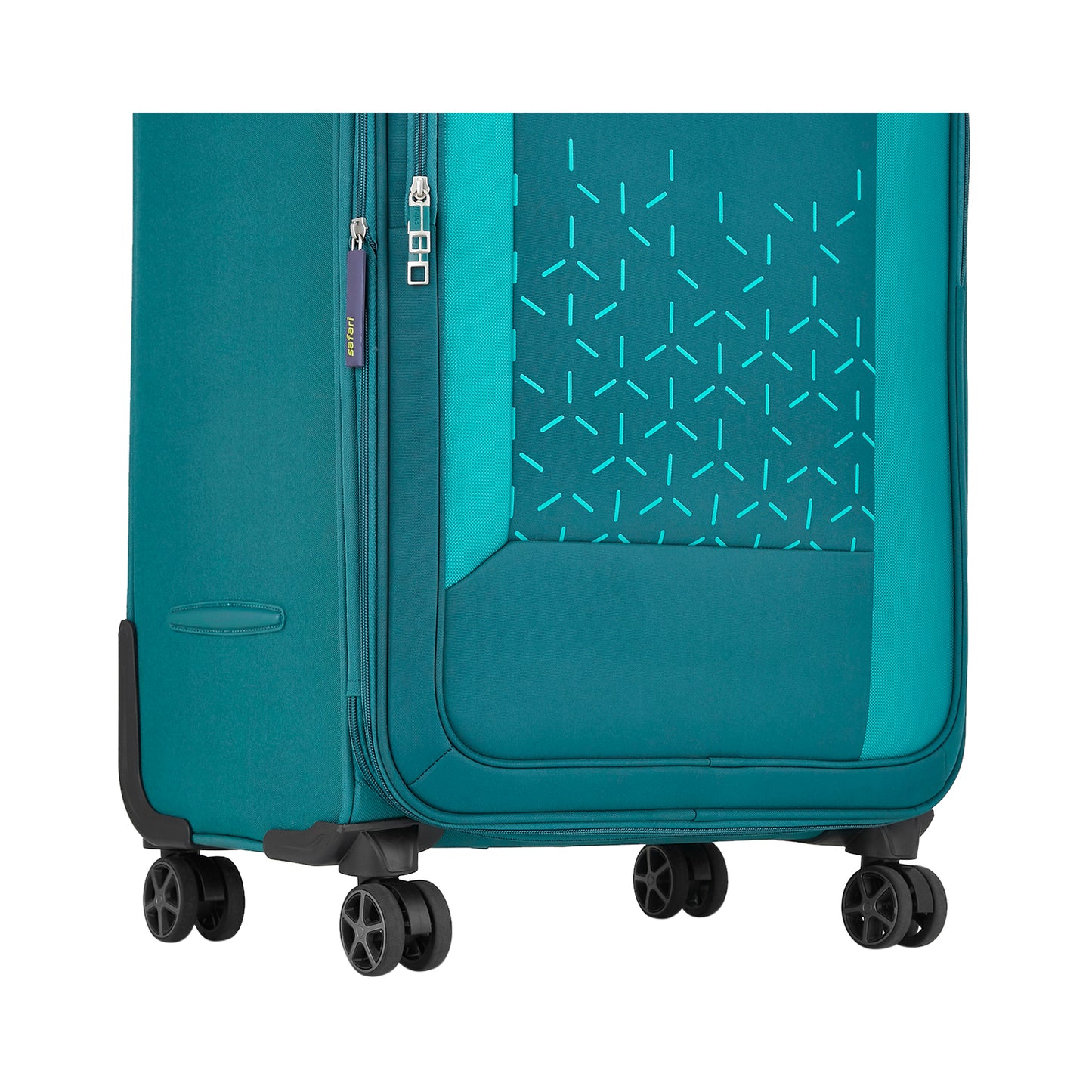Safari Crystal Teal Trolley Bag with Dual Wheels