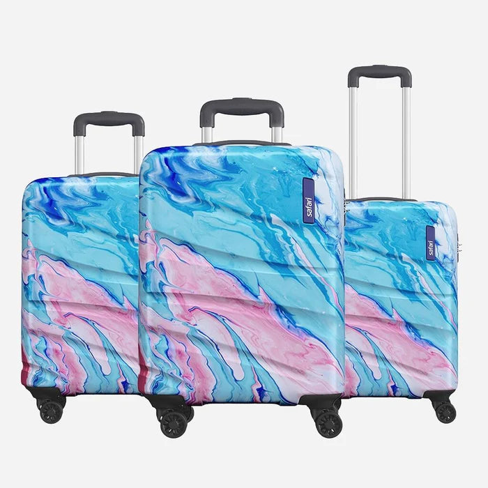 Safari Hue Printed Trolley Bag with Dual Wheels