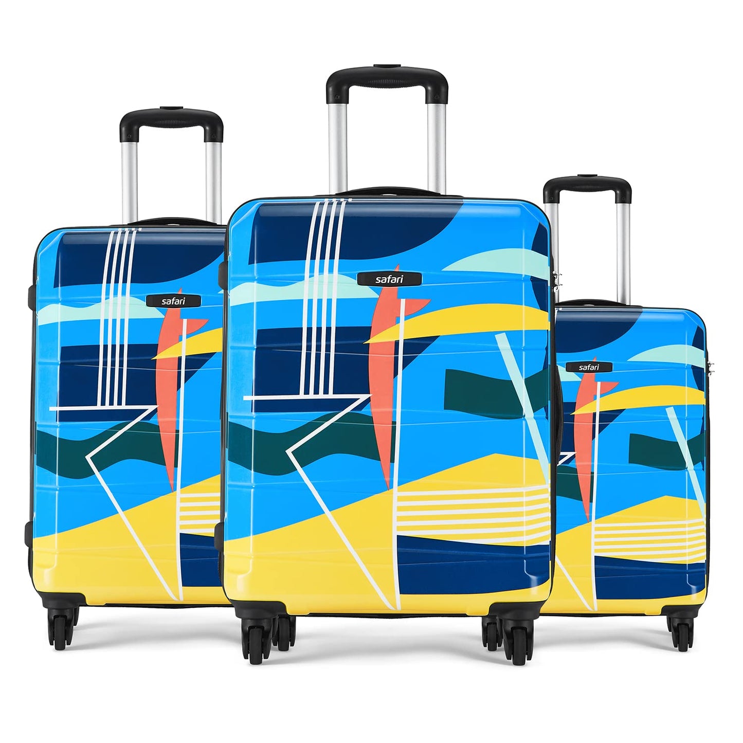 Safari Regloss Detour Set of 3 Trolley Bags with 360° Wheels