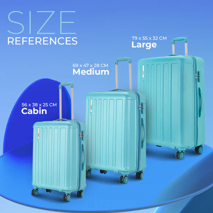 Safari Linea Set of 3 Spearmint Trolley Bags with Dual Wheels