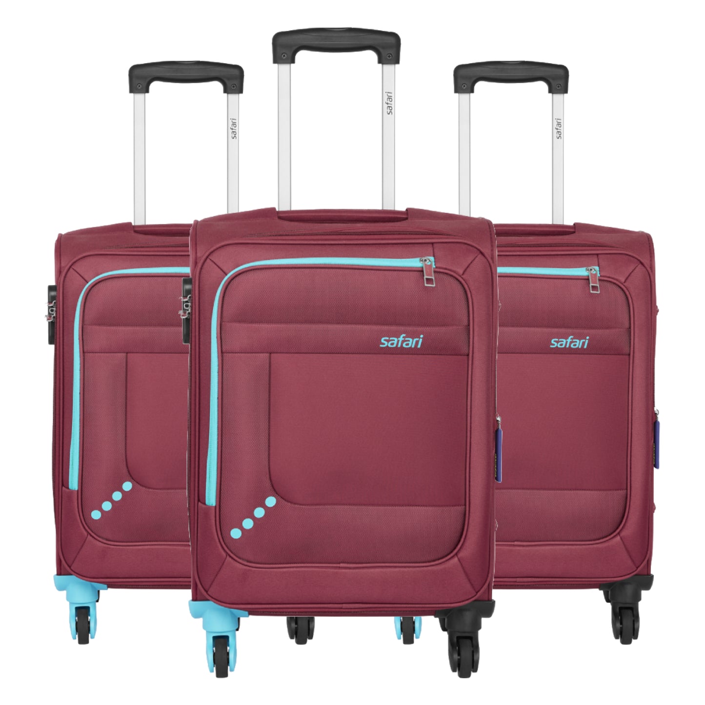 Safari Star Red Trolley Bags with 360° Wheels