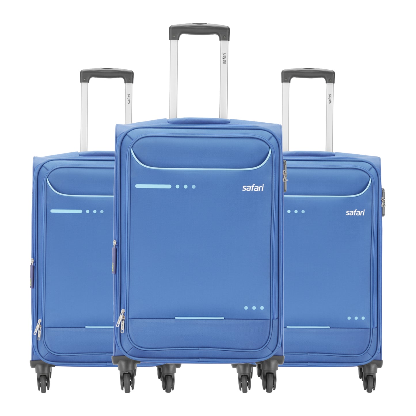 Safari Ultima Blue Trolley Bags with 360° Wheels