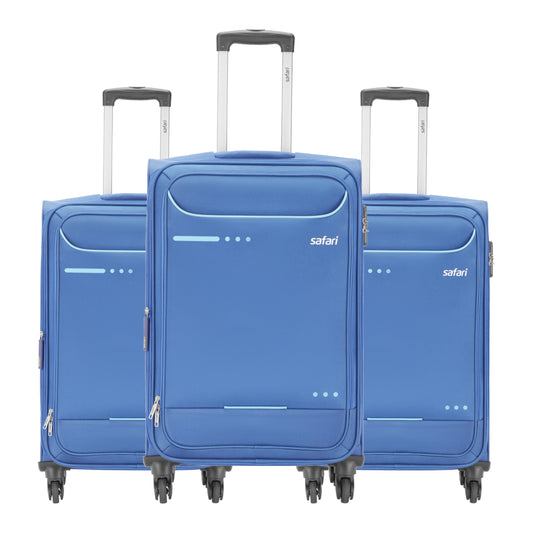 Safari Ultima Blue  Set of 3 Trolley Bags with 360° Wheels