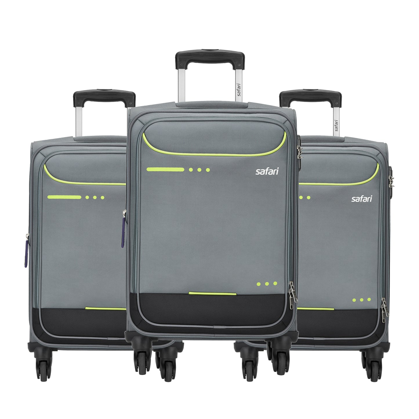 Safari Ultima Grey Trolley Bags with 360° Wheels