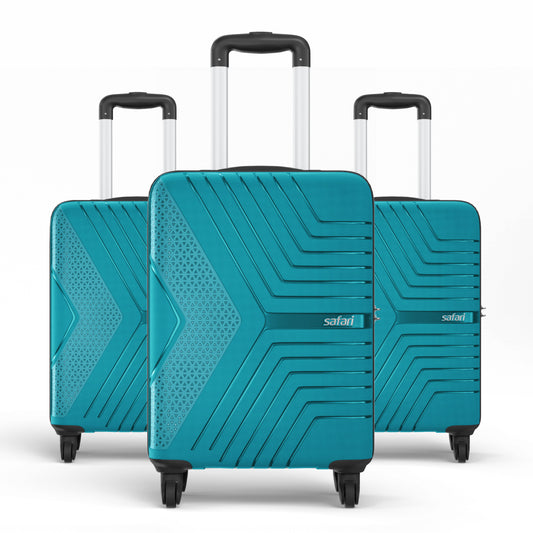 Safari Zeno Teal Green Set of 3 Trolley Bags with 360° Wheels