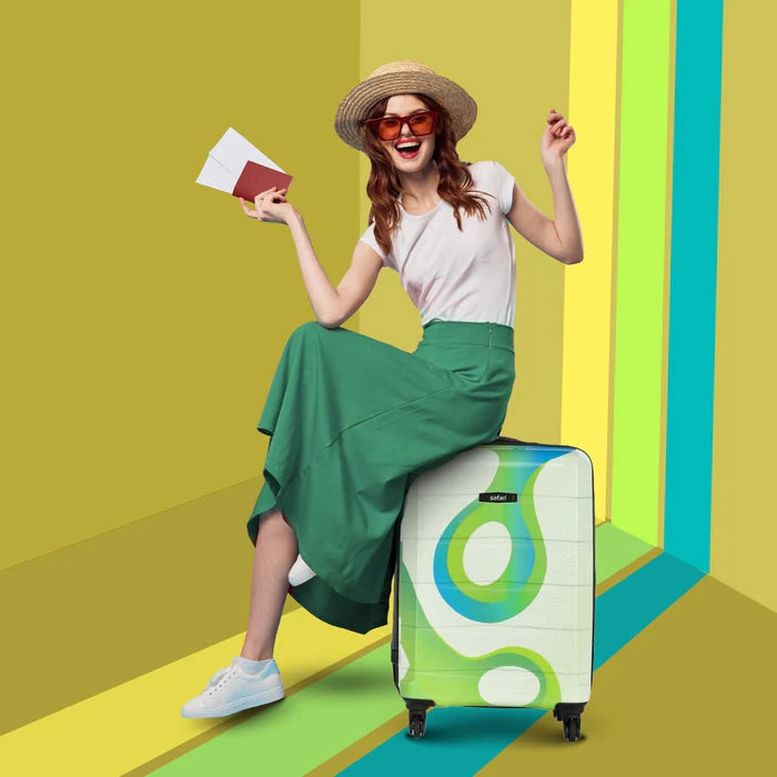 Safari Tiffany Printed Trolley Bag with 360° Wheels