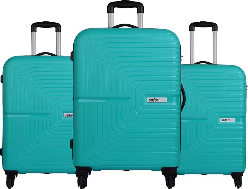 Safari Eclipse Cyan Set of 3 Trolley Bags with 360° Wheels
