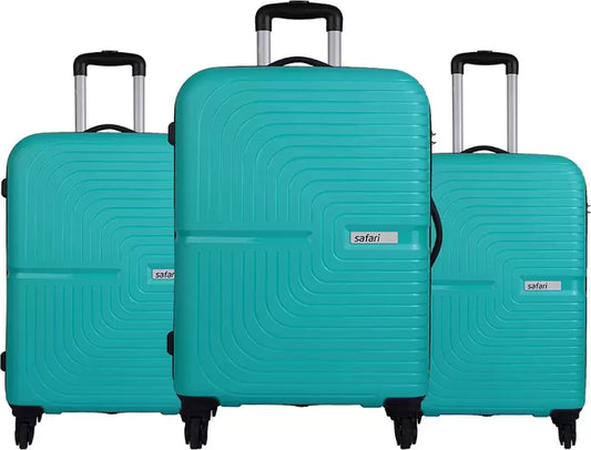 Safari Eclipse Cyan Set of 3 Trolley Bags with 360° Wheels