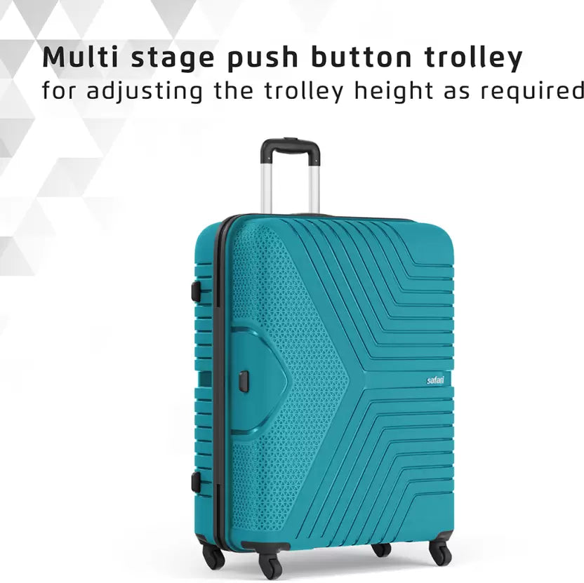 Safari Zeno Teal Green Trolley Bags with 360° Wheels