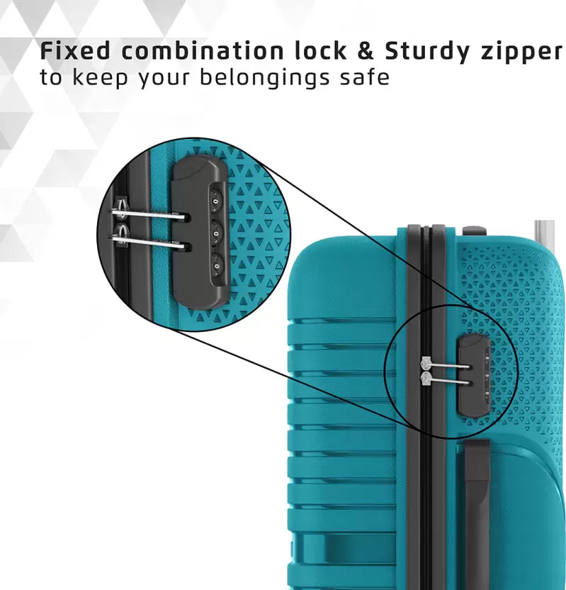 Safari Zeno Teal Green Trolley Bags with 360° Wheels