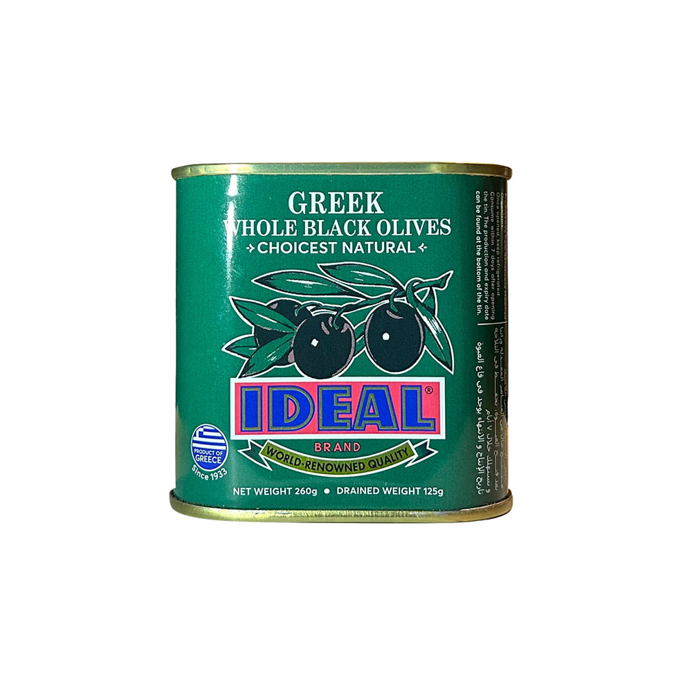 Ideal Greek Whole Black Jumbo Olives - 125 g