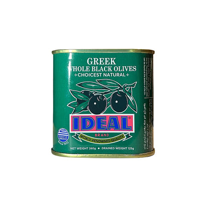 Ideal Greek Whole Black Jumbo Olives - 125 g