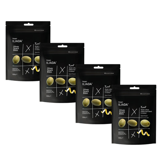 Iliada Olive Green Pitted Marinated In Lemon 120G x 4 Pcs