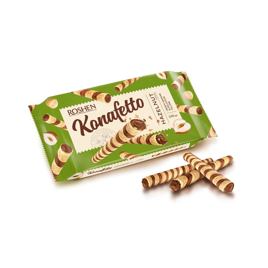Konafetto Wafer Rolls With Hazelnut Flavoured Filling 140G