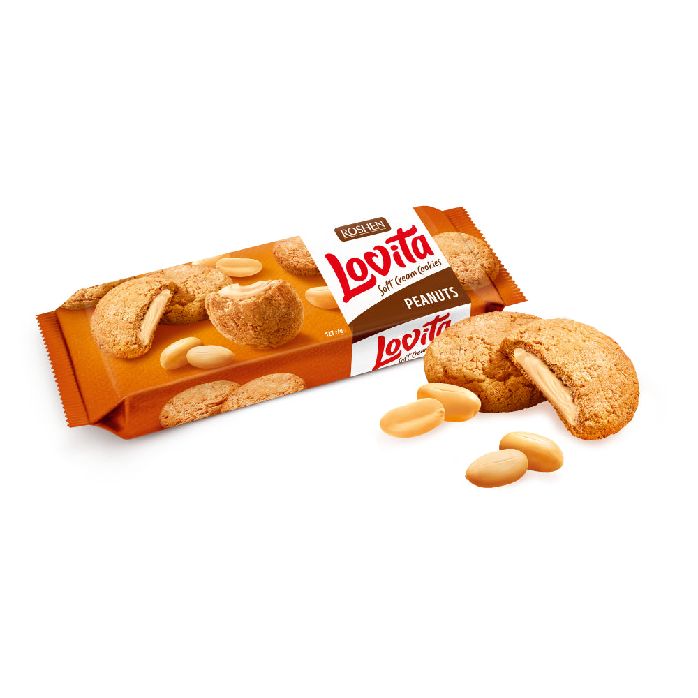 Lovita Soft Cream Cookies Peanut Biscuit With  Peanut Filling 127G