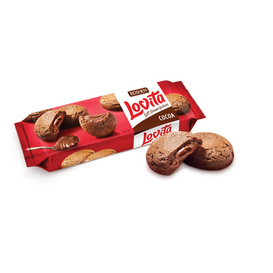 Lovita Soft Cream Cookies  Cocoa Biscuits With Cocoa Filling 127G