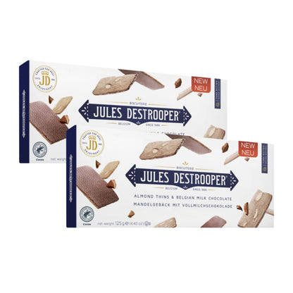 رقائق اللوز من جولز ديستروبر مع شوكولاتة الحليب البلجيكية 125 غرام × قطعتين