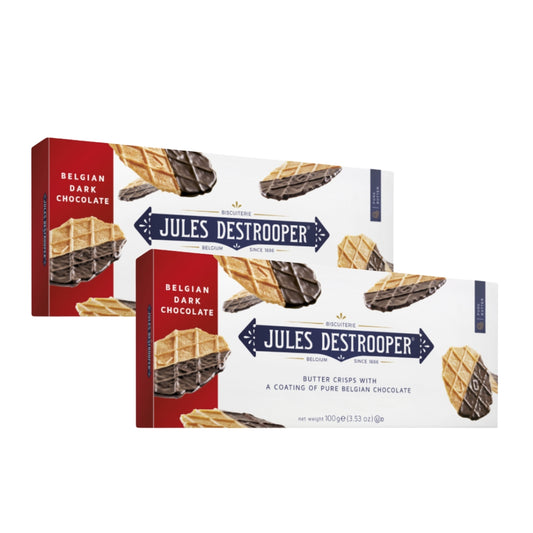 Jules Destrooper Butter Crisps with Dark Chocolate 100g x 2 Pcs