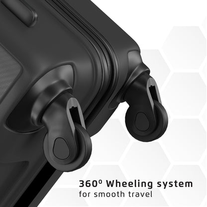 حقائب سفاري بنتاغون سوداء بعجلات بعجلات 360 درجة