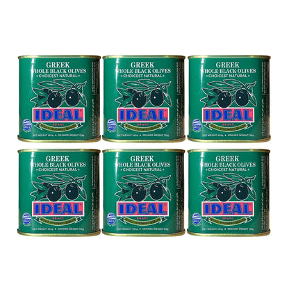 Ideal Greek Whole Black Jumbo Olives - 125 g x 6 pcs