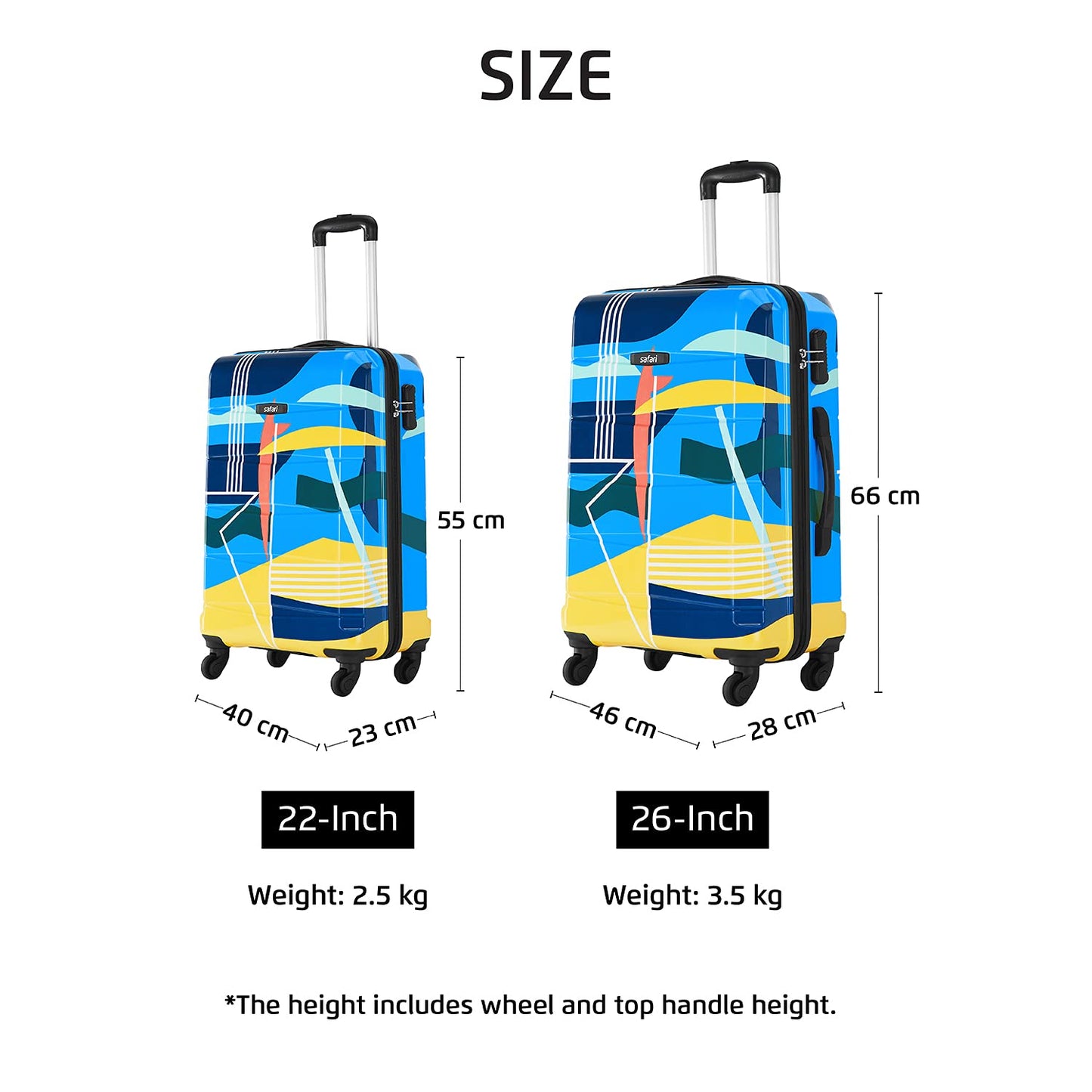 Safari Regloss Detour Trolley Bags with 360° Wheels