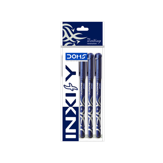 Doms Inxify Fine Tip Ball Pens Pouch - 5 Pcs  - Blue