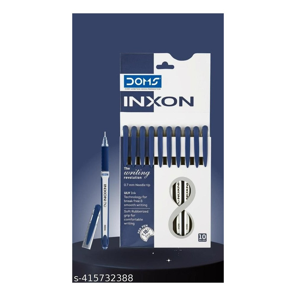 Doms INXON Ball Pen - 10 Pcs - BLUE