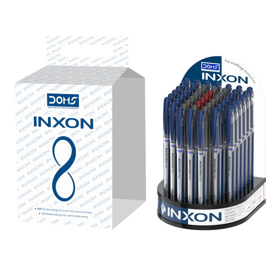 Doms INXON Ball Pen - 50pcs (38 BLUE +  8 BLACK +  4 RED)