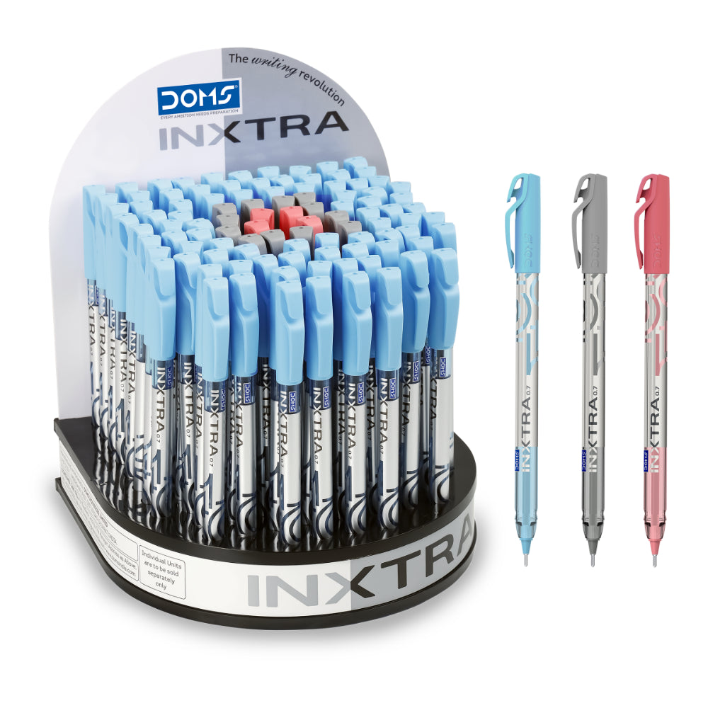 Doms INXTRA 100 Pcs Ball Pens (84 Blue +12 Black + 4 Red)