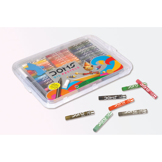 Doms Oil Pastels 12 Shades Plastic Box Pack