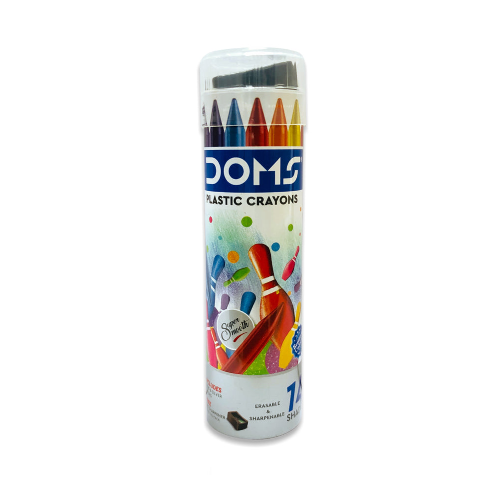 Doms Plastic Crayons Tin Pack 14 Shades