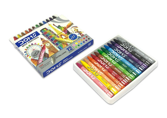 Doms Extra Long Wax Crayon  - 12 Shades