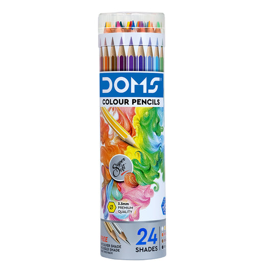 Doms Colour Pencils  Round Tin Box - 24 Shades
