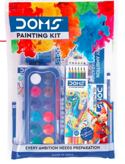 Doms Painting Kit - (Drawing Book 1N, Water Colour Pens Pack: 1N,