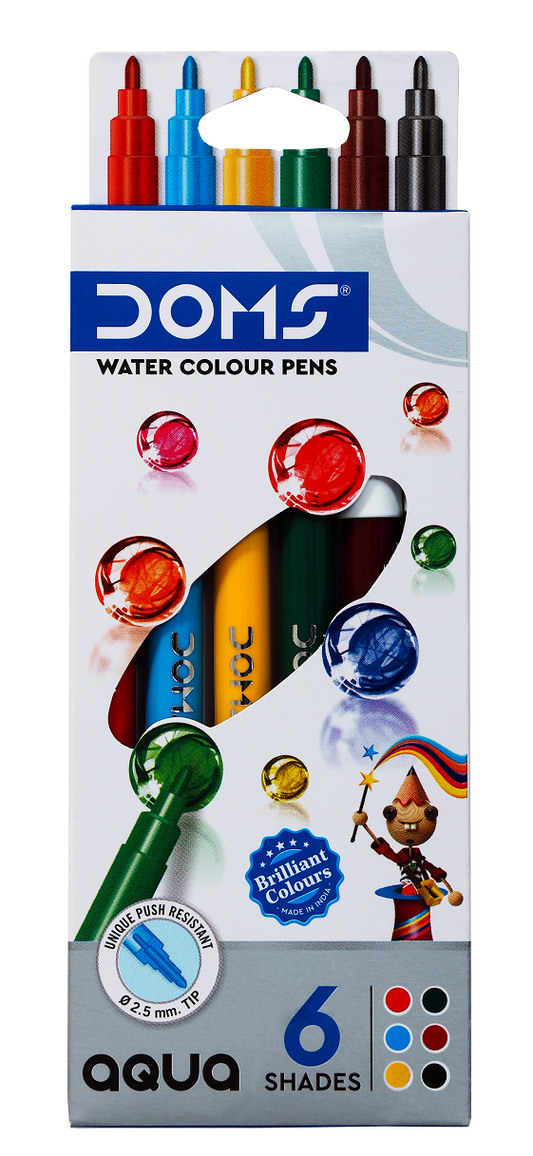 Doms 6 Shades Water Color Pens 14.5 cm